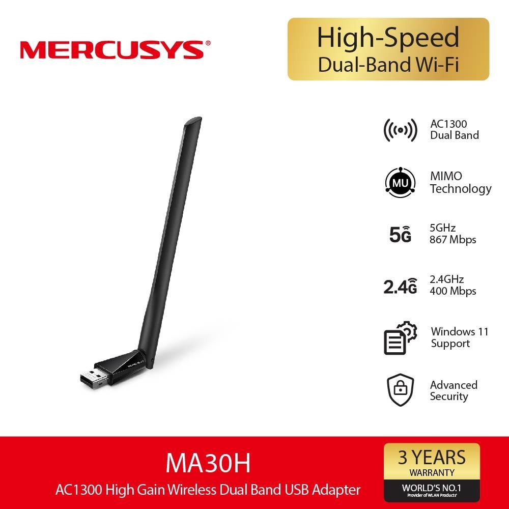 mercusys Wireless USB Adapter MERCUSYS (MA30H) AC1300 Dual Band — product image 1