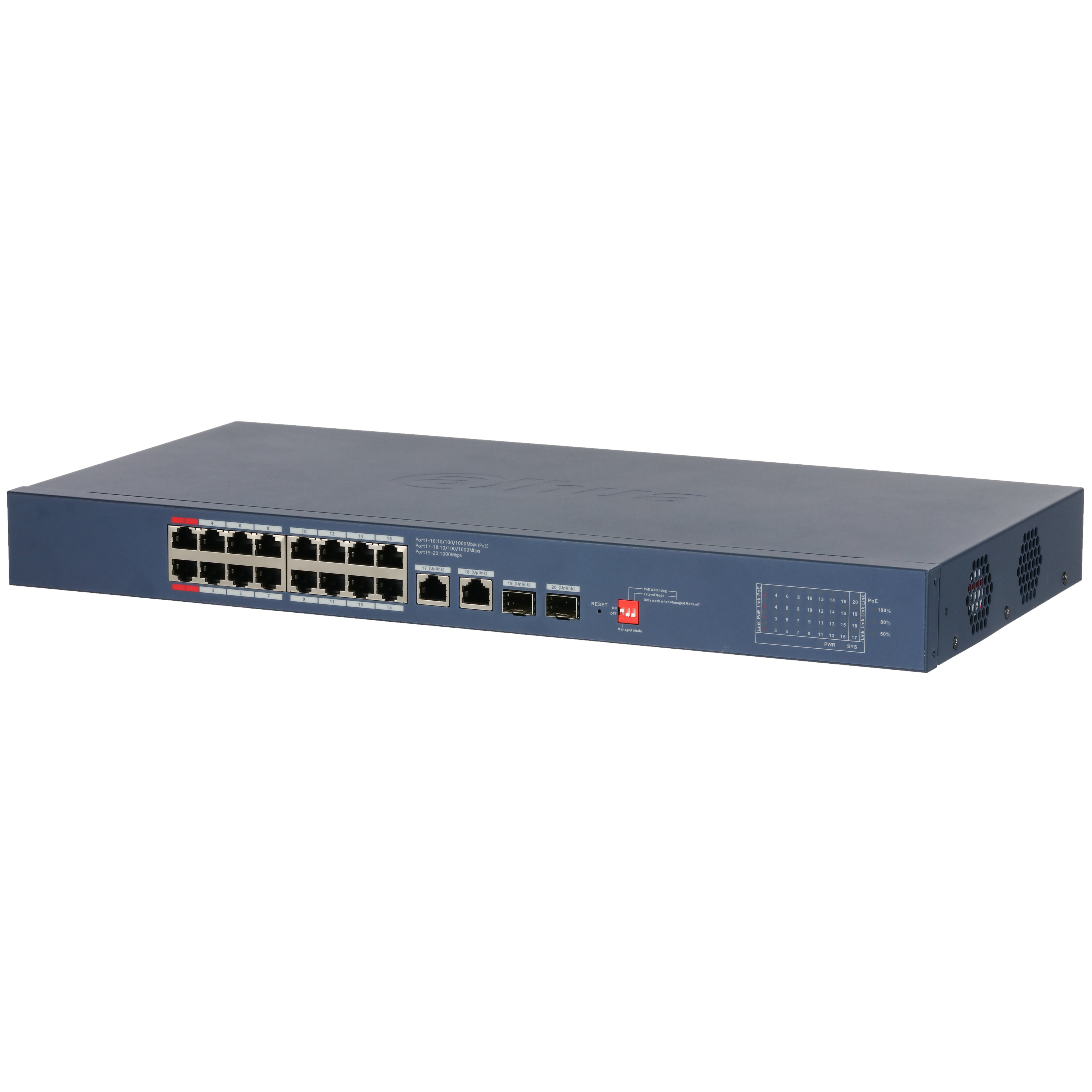 dahua Gigabit Switching Hub 16 Port DAHUA DH-CS-4220-16GT-190 (17",16 PoE) — product image 1