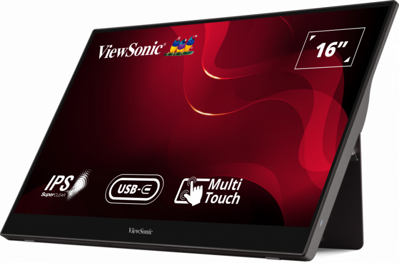 PORTABLE MONITOR 15.6'' VIEWSONIC TD1655 (IPS, USB-C, SPK) TOUCH SCREEN 60Hz thumbnail 2