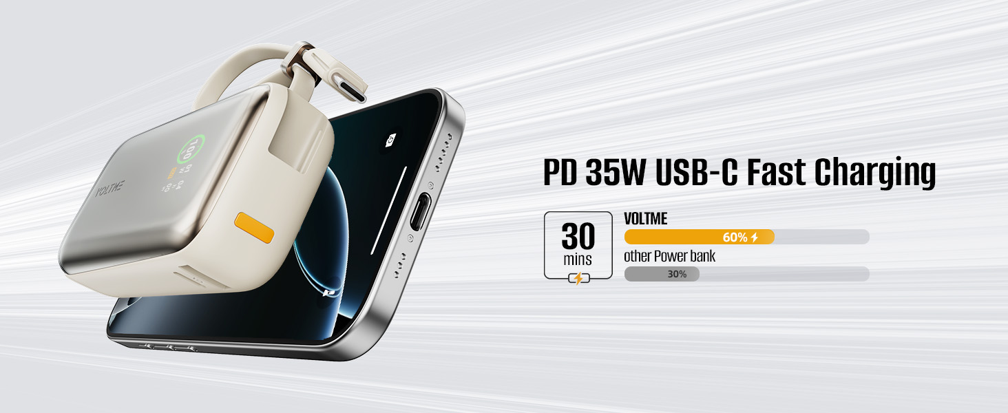 POWER BANK 10000 mAh VOLTME Hypercore Z (35W,B3045) Champagne Gold รองรับมาตรฐาน CCC thumbnail 3