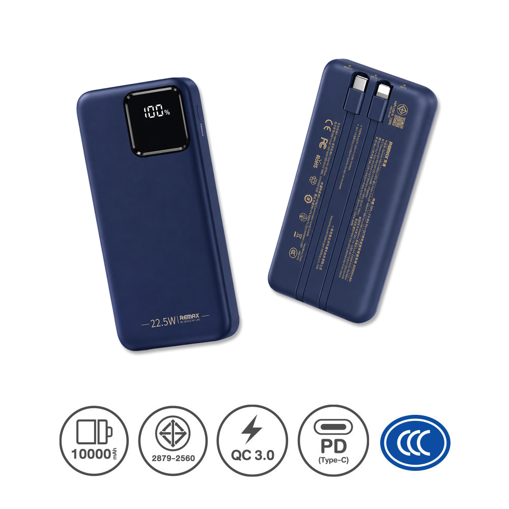 POWER BANK 10000 mAh REMAX (RPP-652N,22.5W) DarkBlue thumbnail 3