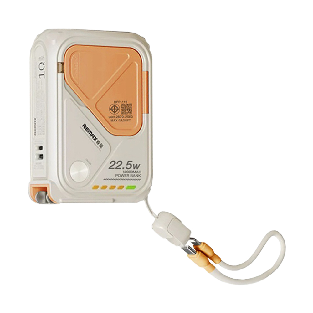 POWER BANK 10000 mAh REMAX (RPP-116,Wireless) White/Orange thumbnail 2