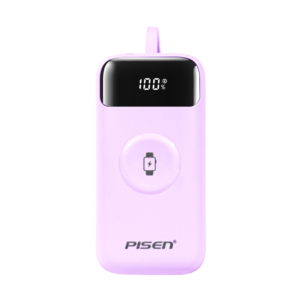 pisen POWER BANK 10000 mAh PISEN (22.5W,TP-D104) Pink + Magnetic Wireless Charger with iWatch รองรับมาตรฐาน CCC — product image 1