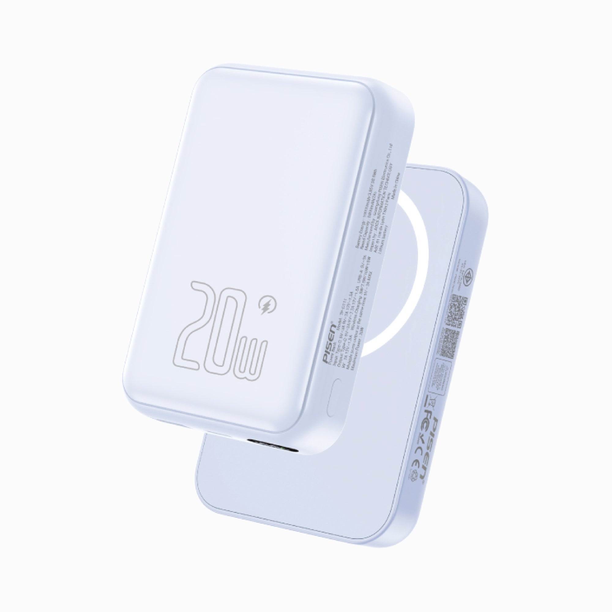 pisen POWER BANK 10000 mAh PISEN PowerMag Magnetic (20W,TP-D111) Blue รองรับมาตรฐาน CCC — product image 1