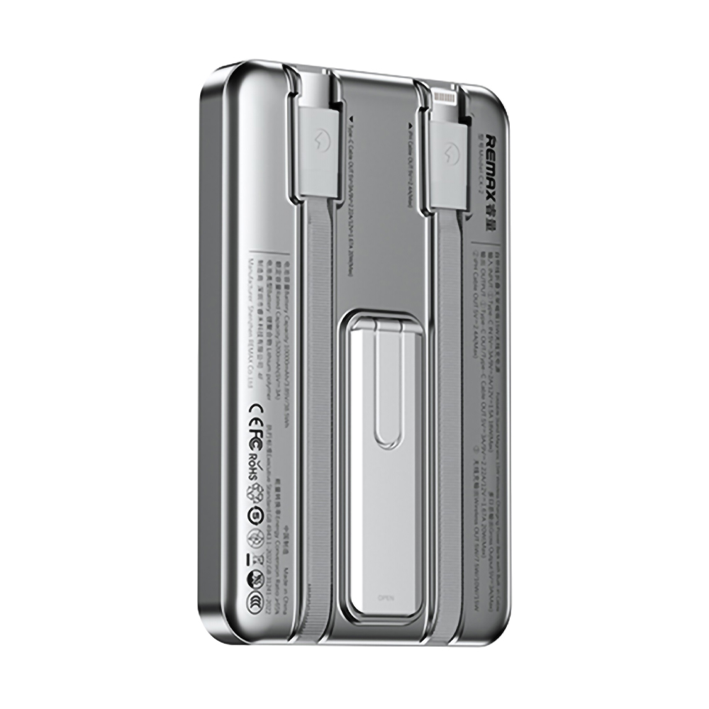 POWER BANK 10000 mAh REMAX (20W,RPP-678,Wireless Magnetic) Silver รองรับมาตรฐาน CCC thumbnail 2