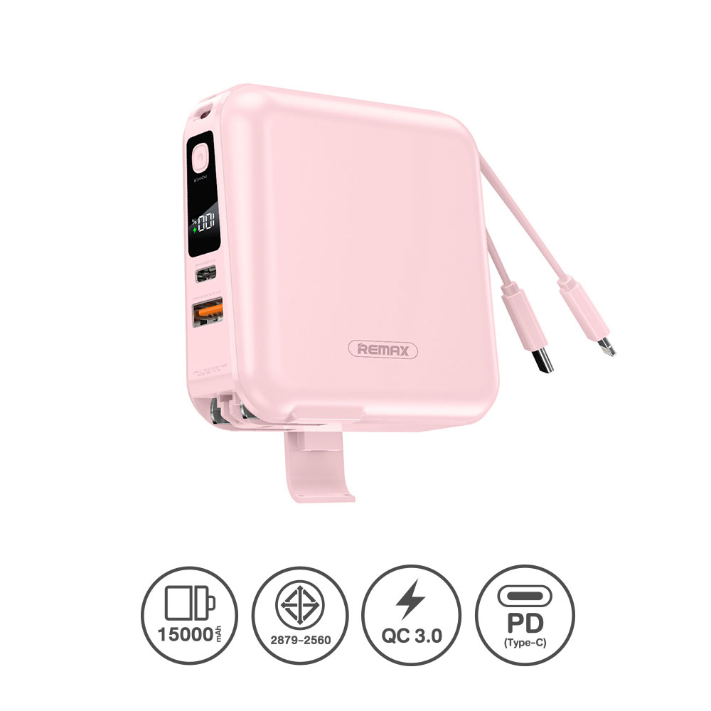POWER BANK 15000 mAh REMAX (20W,W1501) Pink thumbnail 3