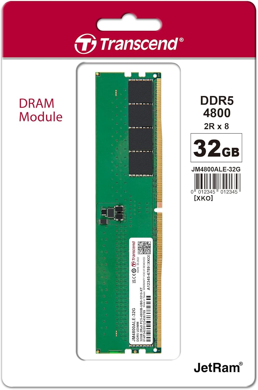 TRANSCEND RAM DDR5(4800) 32GB TRANSCEND (TCN-JM4800ALE-32G) — product image 1