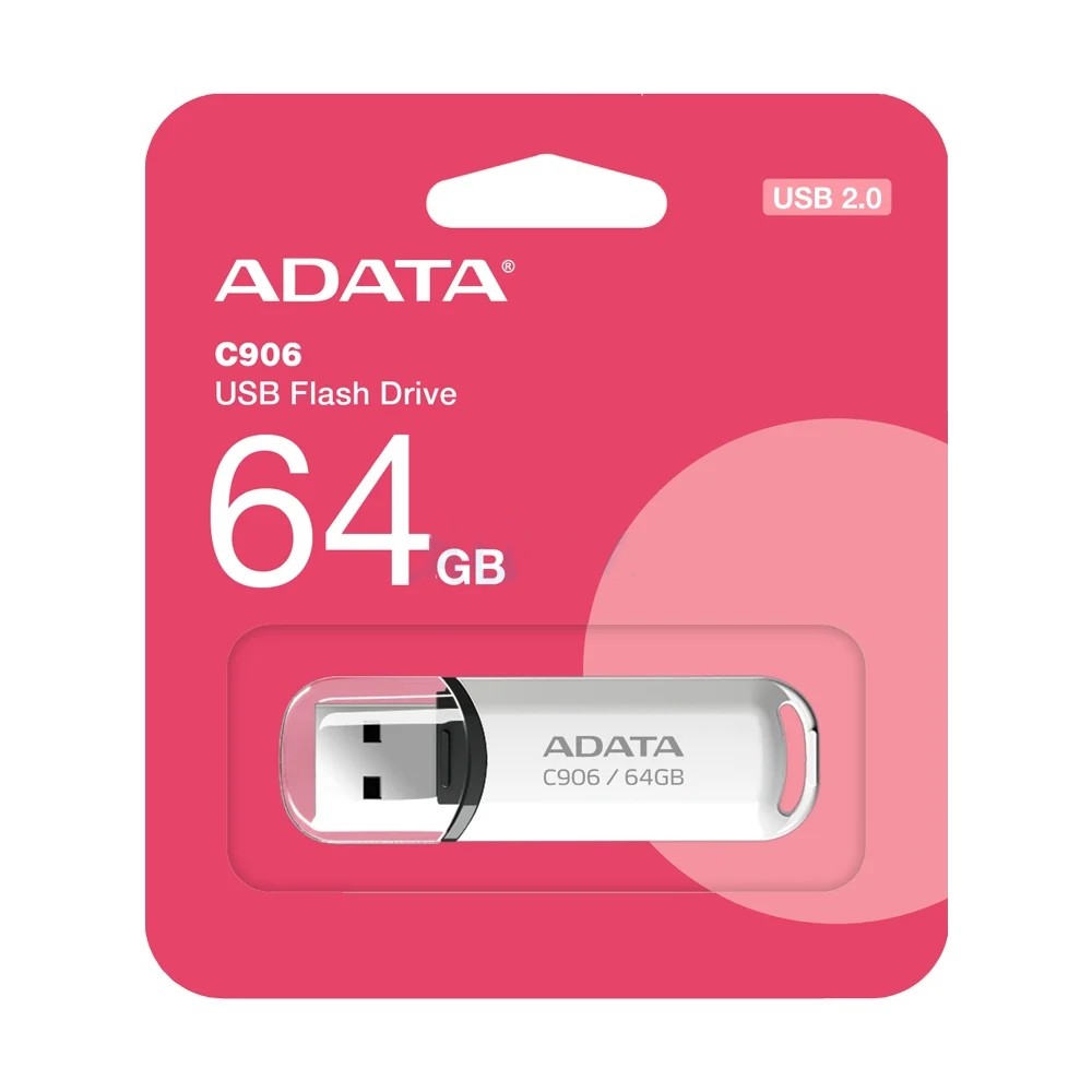 64GB Flash Drive ADATA (C906-64GB-RWH) White thumbnail 2