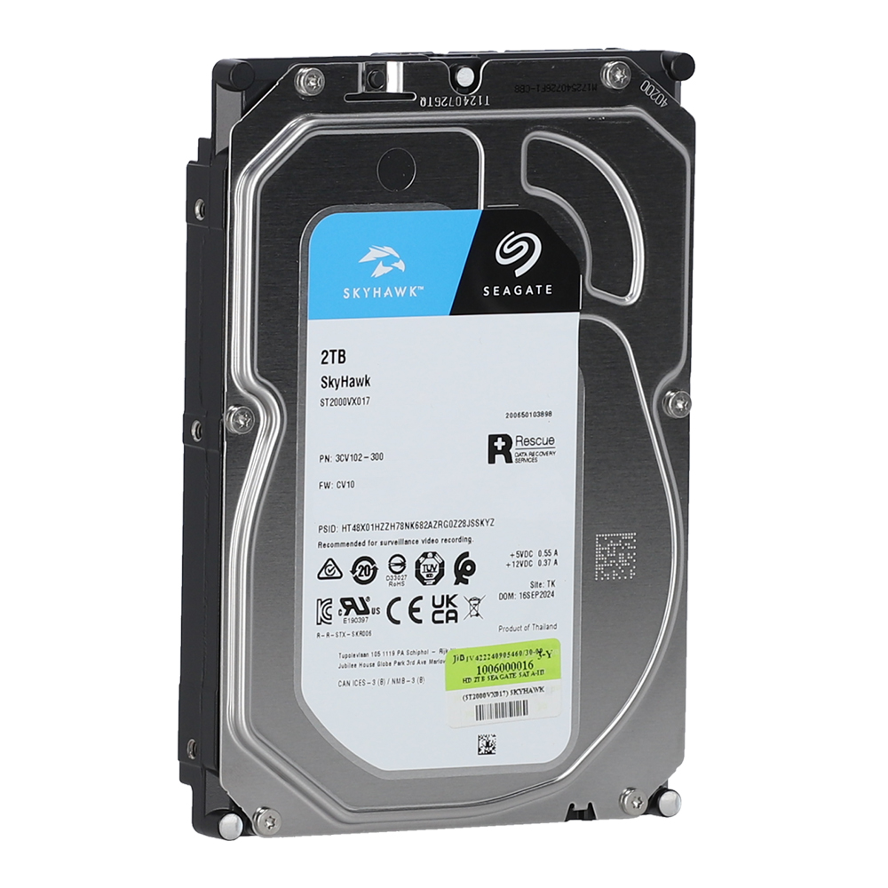 2 TB HDD CCTV SEAGATE SKYHAWK (5400RPM, 256MB, SATA-3, ST2000VX017) thumbnail 2