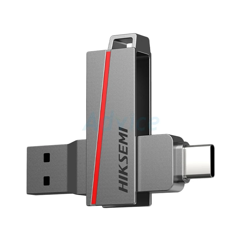 128GB Flash Drive HIKSEMI (Dual Slim) OTG Type-C Grey thumbnail 2