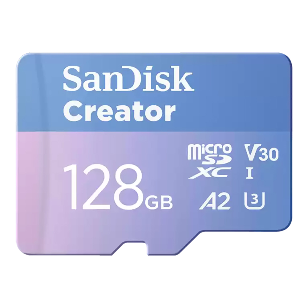 128GB Micro SD Card SANDISK Creator With SD Adapter SDSQXAA-128G-GN6MS (190MB/s.) thumbnail 2