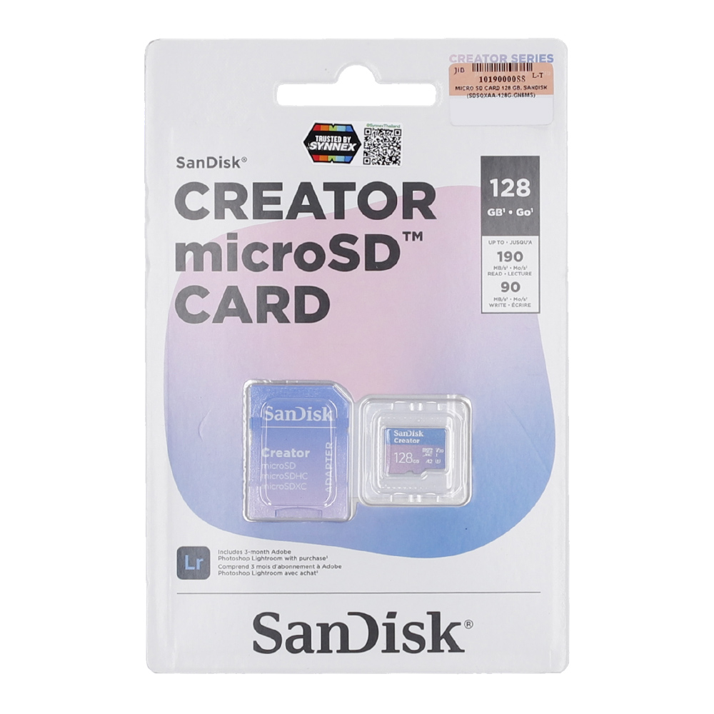128GB Micro SD Card SANDISK Creator With SD Adapter SDSQXAA-128G-GN6MS (190MB/s.) thumbnail 3