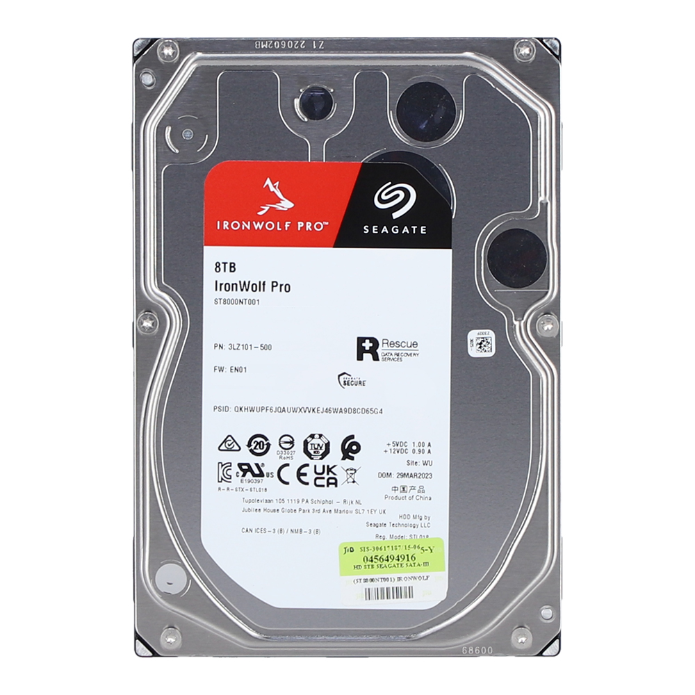 seagate 8 TB HDD SEAGATE IRONWOLF PRO (7200RPM, 256MB, SATA-3, ST8000NT001) — product image 1