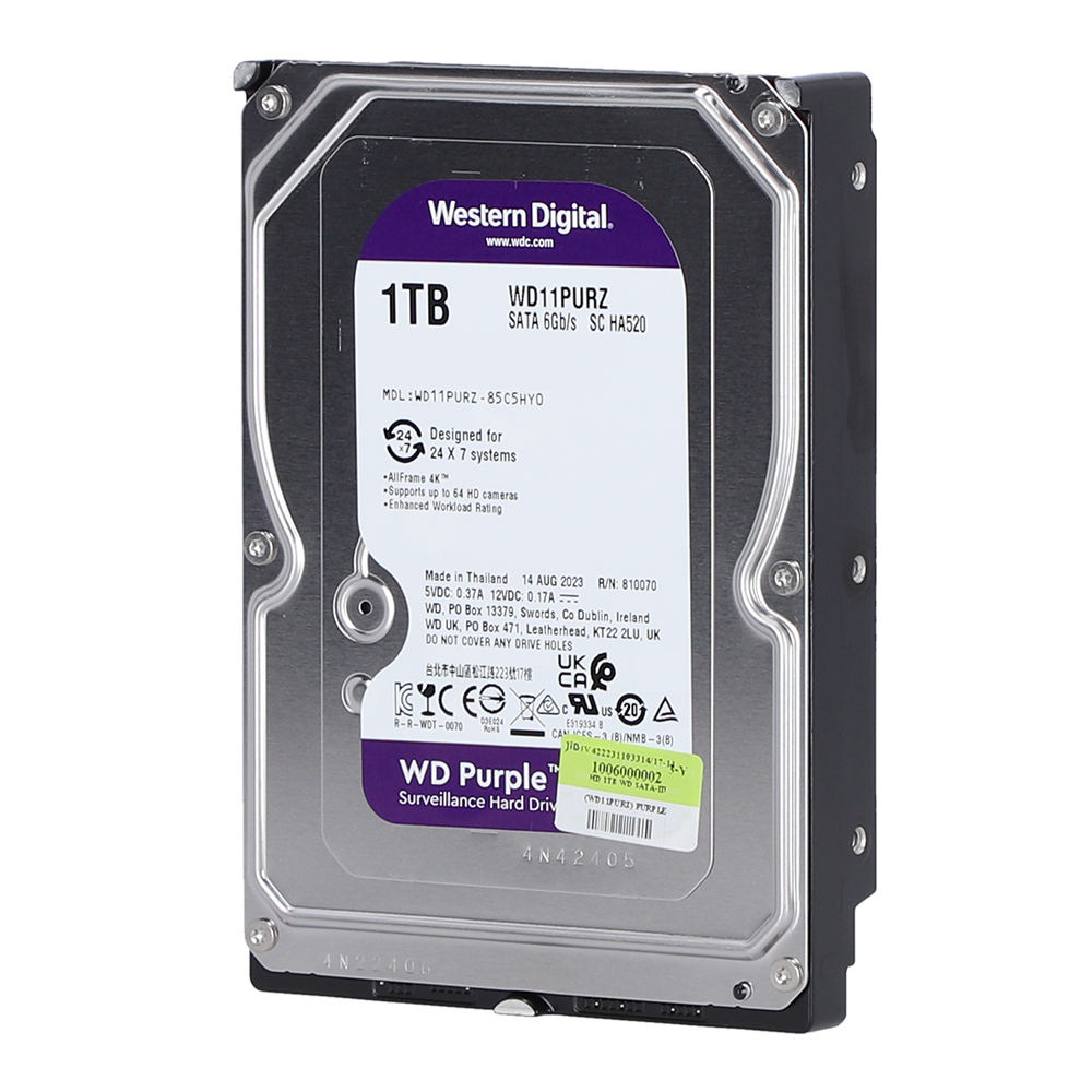 1 TB HDD CCTV WD PURPLE (5400RPM, 64MB, SATA-3, WD11PURZ) thumbnail 3