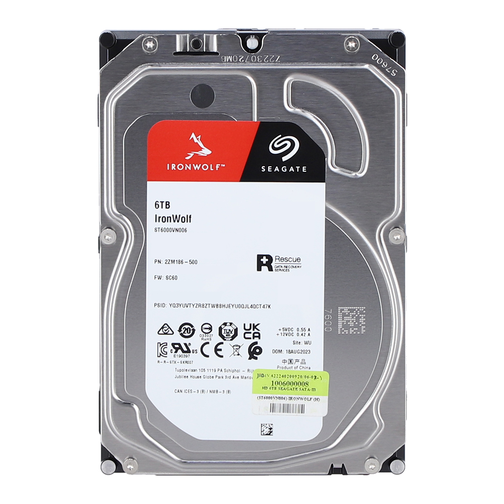seagate 6 TB HDD SEAGATE IRONWOLF (5400RPM, 256MB, SATA-3, ST6000VN006) — product image 1