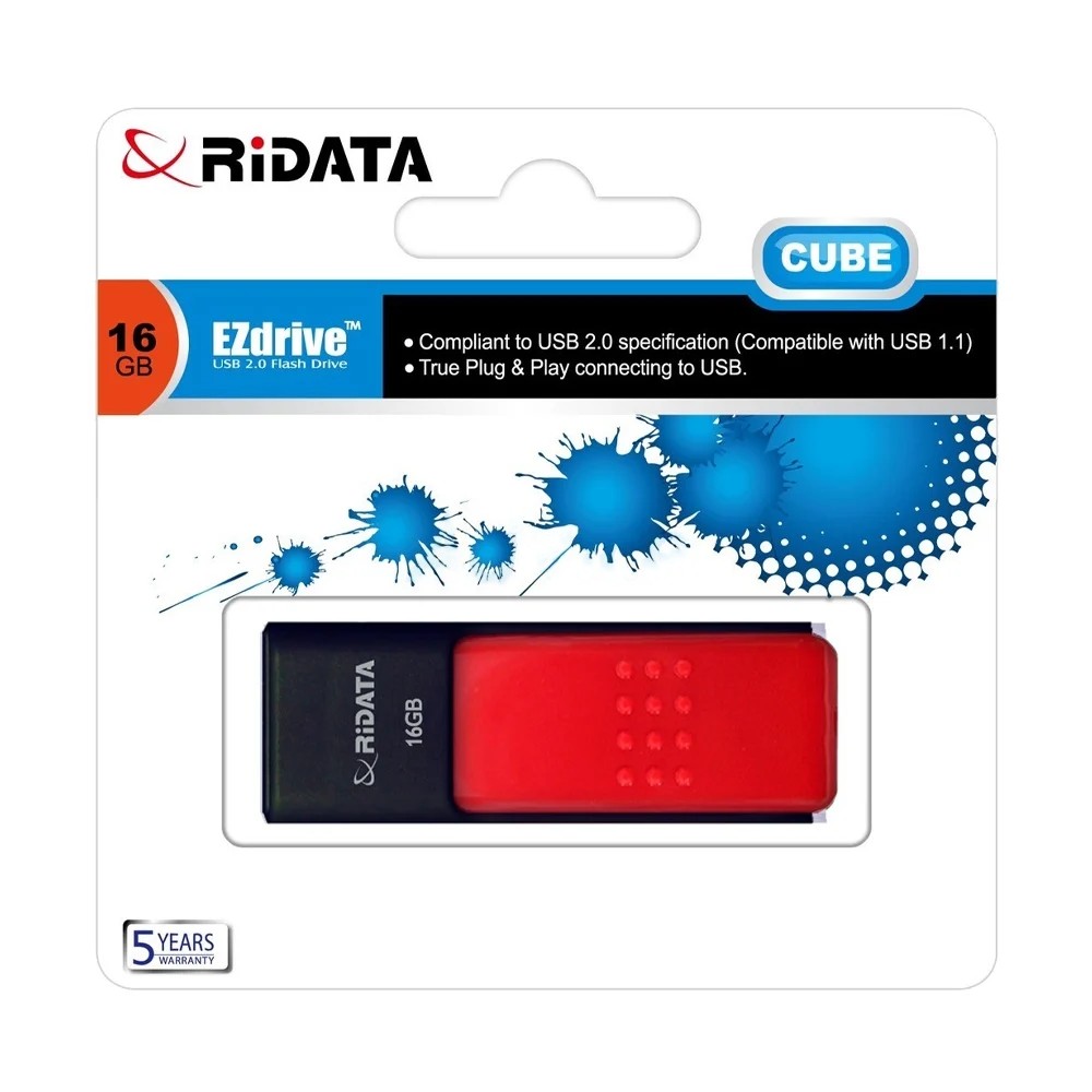 16GB Flash Drive RIDATA (CUBE) Black/Red thumbnail 2