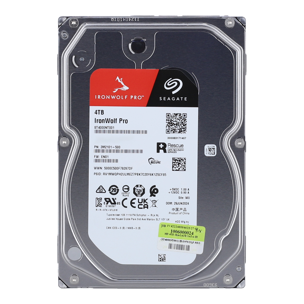 seagate 4 TB HDD SEAGATE IRONWOLF PRO (7200RPM, 256MB, SATA-3, ST4000NT001) — product image 1